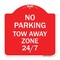 Signmission Designer Series No Parking Tow Away Zone 247, Red & White Aluminum Sign, 18" x 18", RW-1818-23792 A-DES-RW-1818-23792 - alternate 1